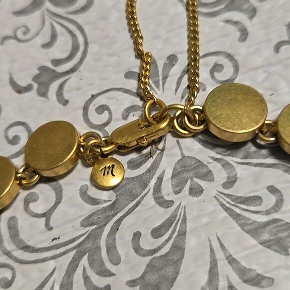 Madewell Brushed Gold Acetate Dot Coin MCM Mobwife Necklace - Picture 4 of 10